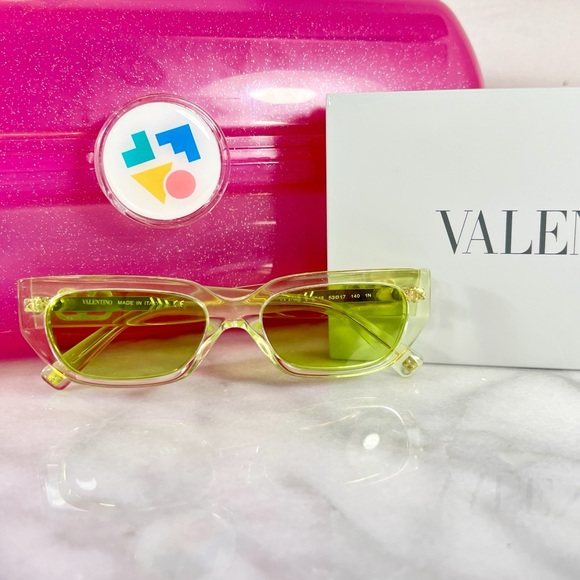 Valentino Garavani V-Logo Square Frame Acetate Sunglasses - Picture 4 of 12